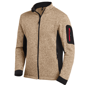 FHB Strick-Fleece-Jacke CHRISTOPH, beige-schwarz