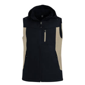 FHB Softshellweste JUSTUS, beige-schwarz