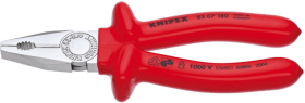 KNIPEX KOMBIZANGE 03 07 180 VERCHROMT 180 MM M. GRIFFE TAUCHISOLIERT