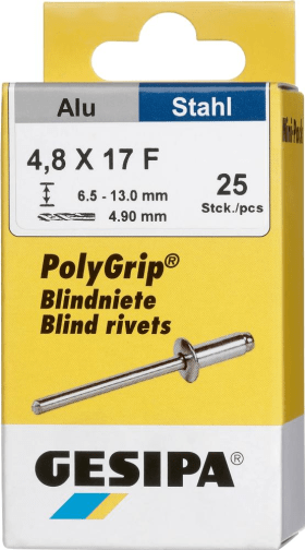 GESIPA BLINDNIET MINI-PACK POLYGRIP® ALU STAHL 4,8 X 17 MM K16 25 ER PACK 1433853