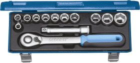 GEDORE Steckschlüssel-Satz 1/2" 13-tlg 6-kant 10-24 mm