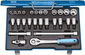 GEDORE Steckschlüssel-Satz 1/2" 27-tlg 6-kant 10-30 mm