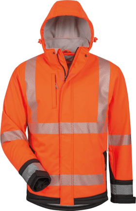 ELYSEE SOFTSHELL-WARNSCHUTZJACKE LUKAS ORANGE-SCHWARZ GR.S 23436/S