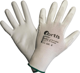 FORTIS STRICKHANDSCHUH FITTER PU/ POLYESTER GR.7 WEISS 4317784794084