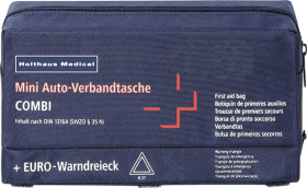 HOLTHAUS KFZ-VERBANDTASCHE MINI COMBI DIN 13164 BLAU 62210