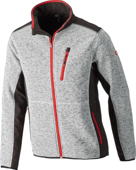FORTIS Strick-Softshelljacke TWENTY-FOUR, hellgrau-rot