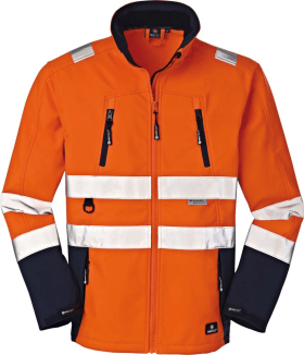 4PROTECT Warnschutz-Softshelljacke PITTSBURGH, orange-navy