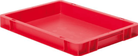 LA-KA-PE Transport-Stapelkasten B400xT300xH50 mm rot, geschlossen ohne Griffloch