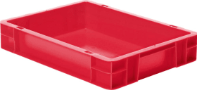 LA-KA-PE Transport-Stapelkasten B400xT300xH75 mm rot, geschlossen ohne Griffloch