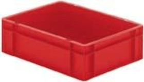 LA-KA-PE Transport-Stapelkasten B400xT300xH120 mm rot, geschlossen ohne Griffloch