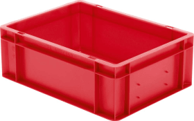 LA-KA-PE Transport-Stapelkasten B400xT300xH145 mm rot, geschlossen ohne Griffloch