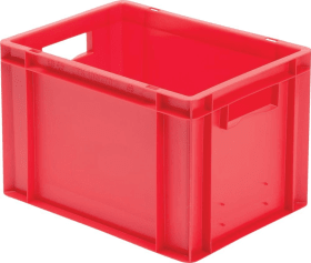 LA-KA-PE Transport-Stapelkasten B400xT300xH270 mm rot, geschlossen mit Griffloch