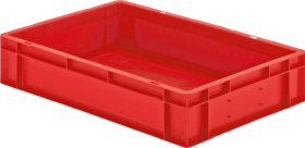 LA-KA-PE Transport-Stapelkasten B600xT400xH120 mm rot, geschlossen ohne Griffloch
