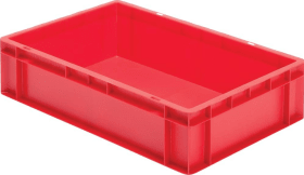 LA-KA-PE Transport-Stapelkasten B600xT400xH145 mm rot, geschlossen ohne Griffloch