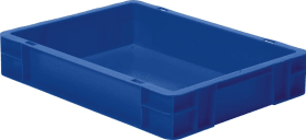 LA-KA-PE Transport-Stapelkasten B400xT300xH75 mm blau, geschlossen ohne Griffloch