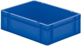 LA-KA-PE Transport-Stapelkasten B400xT300xH120 mm blau, geschlossen ohne Griffloch