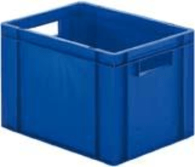 LA-KA-PE Transport-Stapelkasten B400xT300xH270 mm blau, geschlossen mit Griffloch