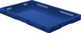 LA-KA-PE Transport-Stapelkasten B600xT400xH50 mm blau, geschlossen ohne Griffloch