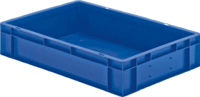 LA-KA-PE Transport-Stapelkasten B600xT400xH120 mm blau, geschlossen ohne Griffloch