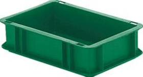 LA-KA-PE Transport-Stapelkasten B300xT200xH75 mm grün, geschlossen ohne Griffloch