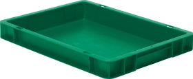 LA-KA-PE Transport-Stapelkasten B400xT300xH50 mm grün, geschlossen ohne Griffloch