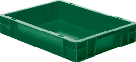 LA-KA-PE Transport-Stapelkasten B400xT300xH75 mm grün, geschlossen ohne Griffloch