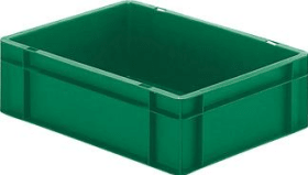 LA-KA-PE Transport-Stapelkasten B400xT300xH120 mm grün, geschlossen ohne Griffloch