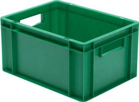 LA-KA-PE Transport-Stapelkasten B400xT300xH210 mm grün, geschlossen mit Griffloch
