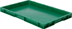 LA-KA-PE Transport-Stapelkasten B600xT400xH50 mm grün, geschlossen ohne Griffloch