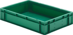 LA-KA-PE Transport-Stapelkasten B600xT400xH120 mm grün, geschlossen ohne Griffloch