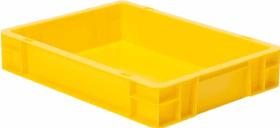 LA-KA-PE Transport-Stapelkasten B400xT300xH75 mm gelb, geschlossen ohne Griffloch