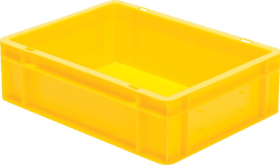 LA-KA-PE Transport-Stapelkasten B400xT300xH120 mm gelb, geschlossen ohne Griffloch