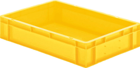 LA-KA-PE Transport-Stapelkasten B600xT400xH120 mm gelb, geschlossen ohne Griffloch