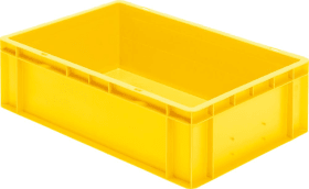 LA-KA-PE Transport-Stapelkasten B600xT400xH175 mm gelb, geschlossen ohne Griffloch