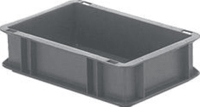 LA-KA-PE Transport-Stapelkasten B300xT200xH75 mm grau, geschlossen ohne Griffloch