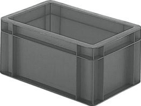 LA-KA-PE Transport-Stapelkasten B300xT200xH145 mm grau, geschlossen ohne Griffloch