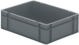 LA-KA-PE Transport-Stapelkasten B400xT300xH120 mm grau, geschlossen ohne Griffloch