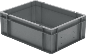 LA-KA-PE Transport-Stapelkasten B400xT300xH145 mm grau, geschlossen ohne Griffloch