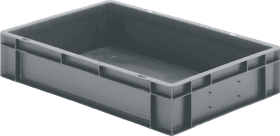 LA-KA-PE Transport-Stapelkasten B600xT400xH120 mm grau, geschlossen ohne Griffloch