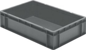 LA-KA-PE Transport-Stapelkasten B600xT400xH145 mm grau, geschlossen ohne Griffloch