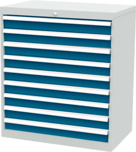 Schubladenschrank FS9 9S H1020mm RAL7035/5010FORUM