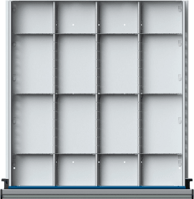 Schubladeneinteilungssatzfür FH 90-150mm 1/4 Teilung f.Schublade B500xT540 mm