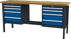 Kastenwerkbank B2000mm 8 Schubl. RAL7016/5010