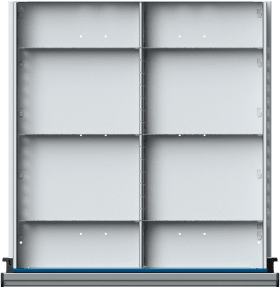 Schubladeneinteilungssatzfür FH 90-150mm 1/2 Teilung f.Schublade B500xT540 mm