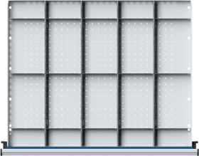 Schubladeneinteilungssatzfür FH 60mm 1/5 Teilung f.Schublade B750xT600mm