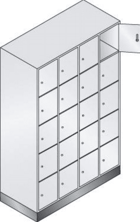 CP SCHLIESSFACHSCHRANK RAL 7035/7035 1800X1190X500MM 4X5 FÄC. SOCKEL 8020-405