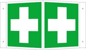 SafetyMarking Hinweisschild Alu B200xH200 mm Winkel Erste Hilfe langnachleuchtend
