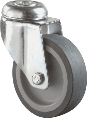 Lenkrolle 100mm,C101 Rückenloch,Gummirad,GL C101.A80.100 BS ROLLEN