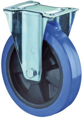 BS BOCKROLLE L 410 ELASTIK-REIFEN BLAU ROLLENLAGER 100 MM L410.B61.101