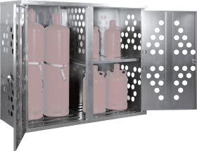 Kleingasflaschenschrank f.20Fl.2Türen,vzg